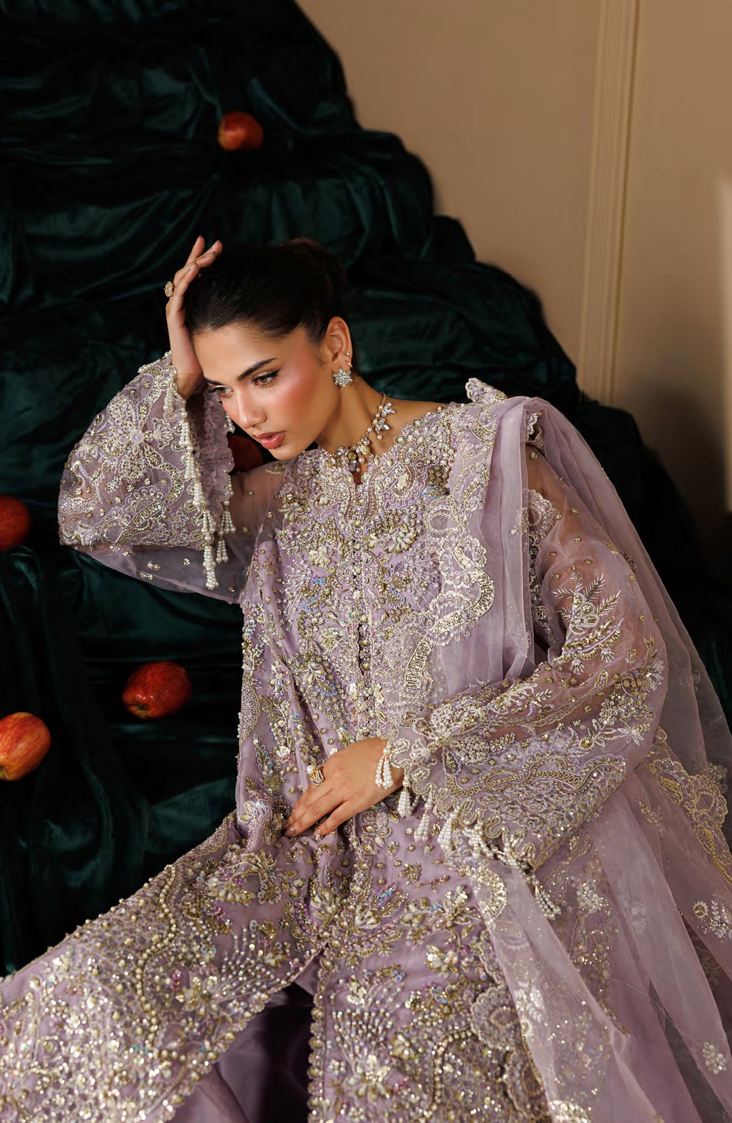 Celeste by Emaan Adeel Embroidered Organza Unstitched 3 Piece Suit - 10 Cyra - ED26CLS - Purple - Festive Collection