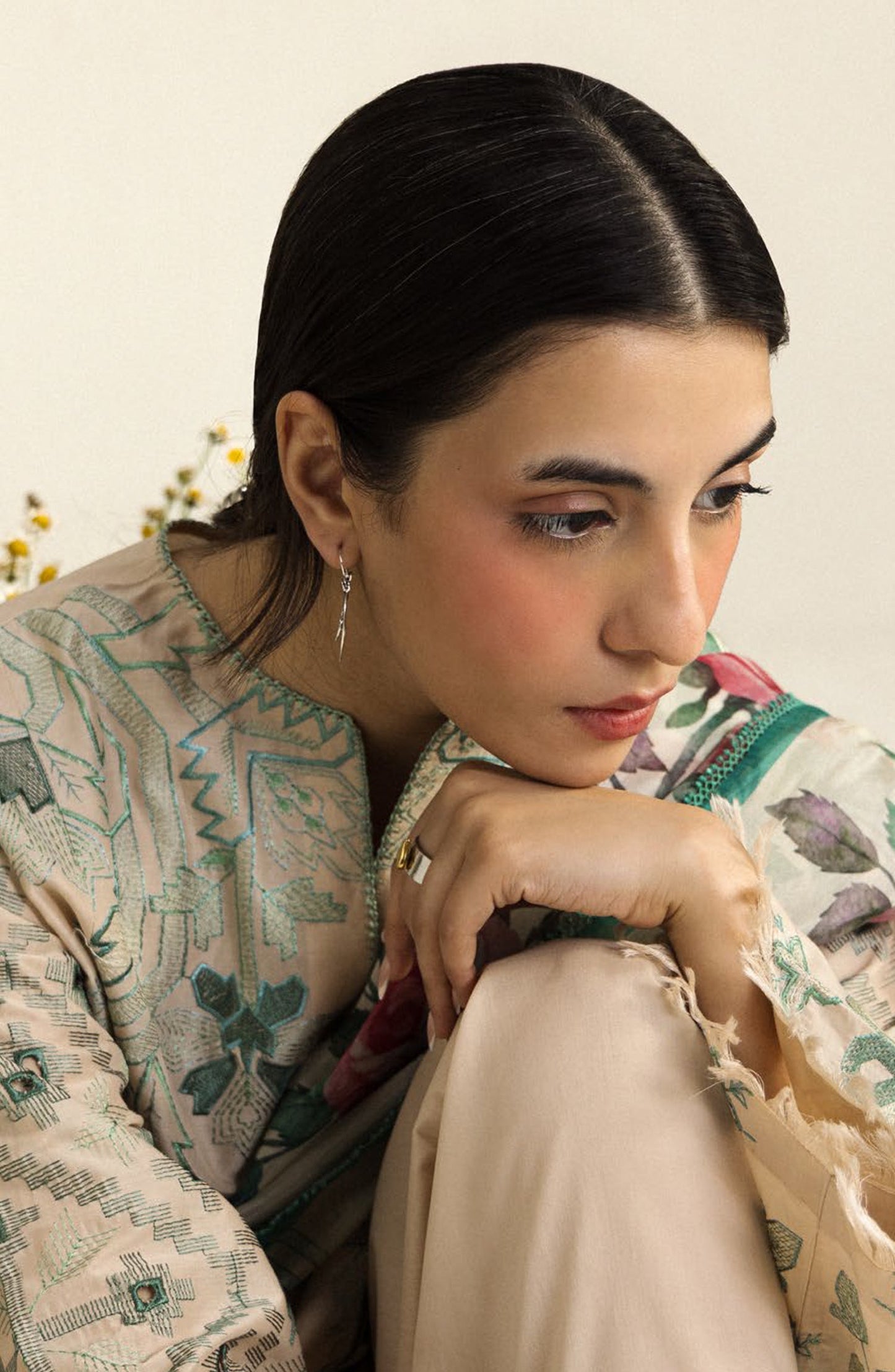 Coco by Zara Shahjahan Embroidered Lawn Unstitched 3 Piece Suit - 9B - ZS26CCO - Peach - Summer Collection