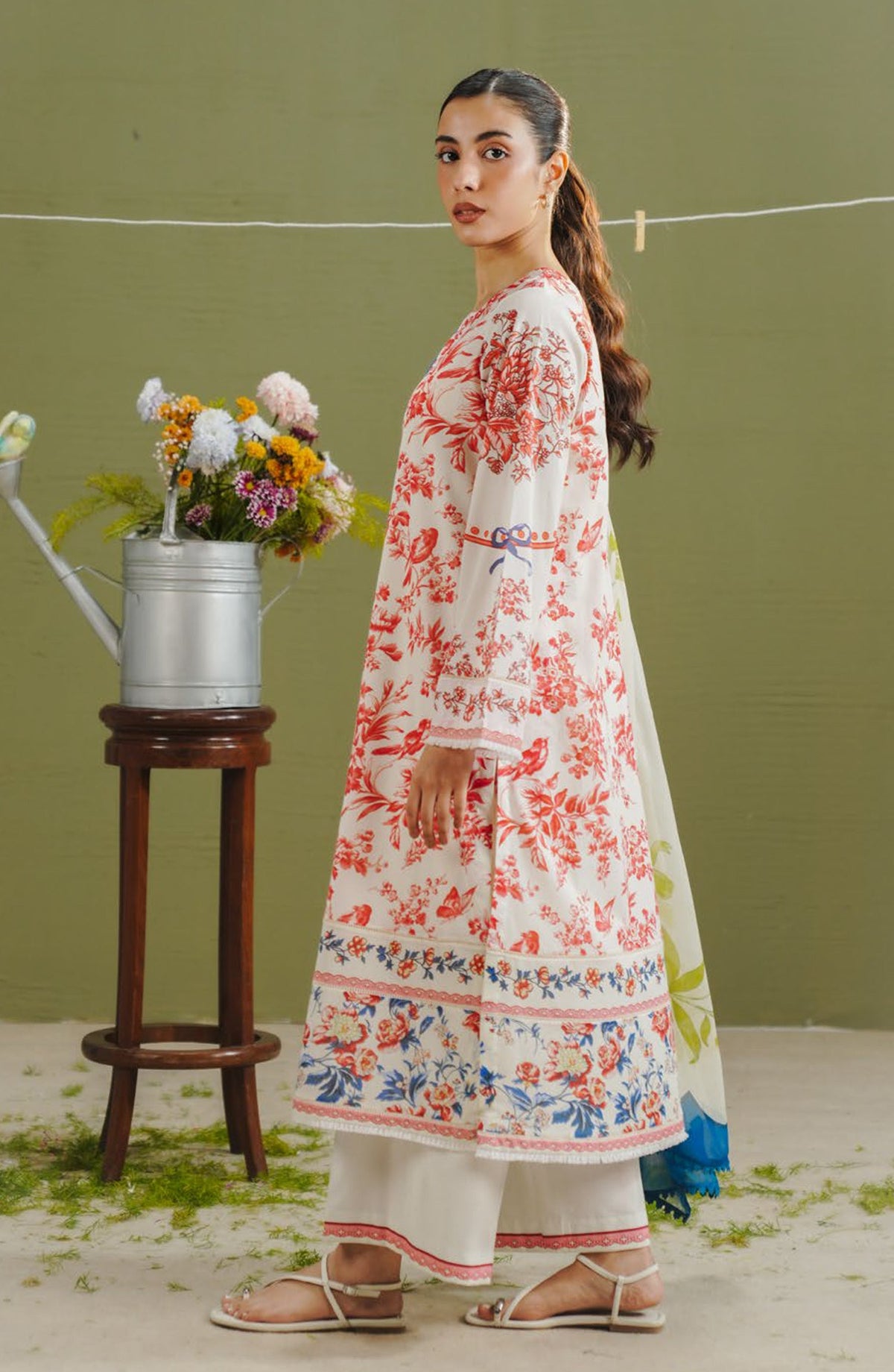 Coco by Zara Shahjahan Printed Lawn Unstitched 3 Piece Suit - D-4A - ZS26PR - White - Summer Collection