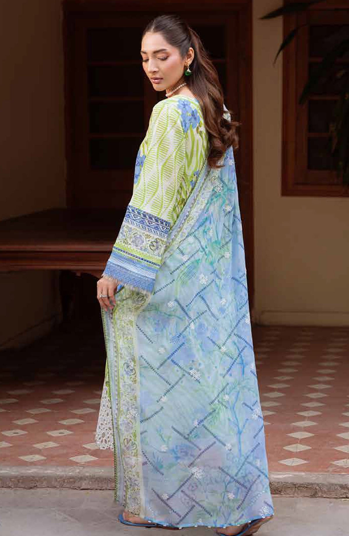 Daria Embroidered Lawn Unstitched 3 Piece Suit - DA-34 - DR26RM - Green - Ramadan Collection