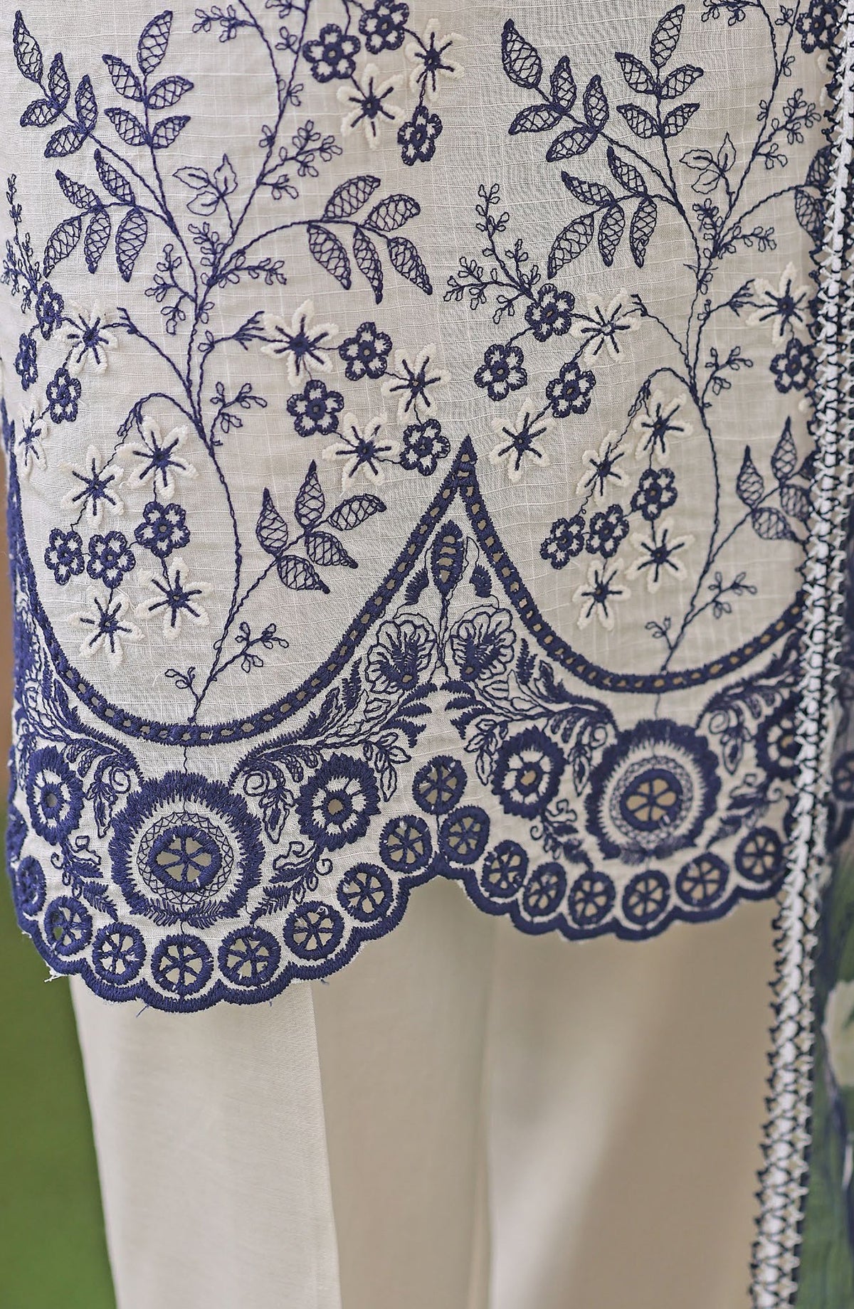 Dynasty by HZ Embroidered Lawn Unstitched 3 Piece Suit - D-03 - HZ26THR - White - Summer Collection
