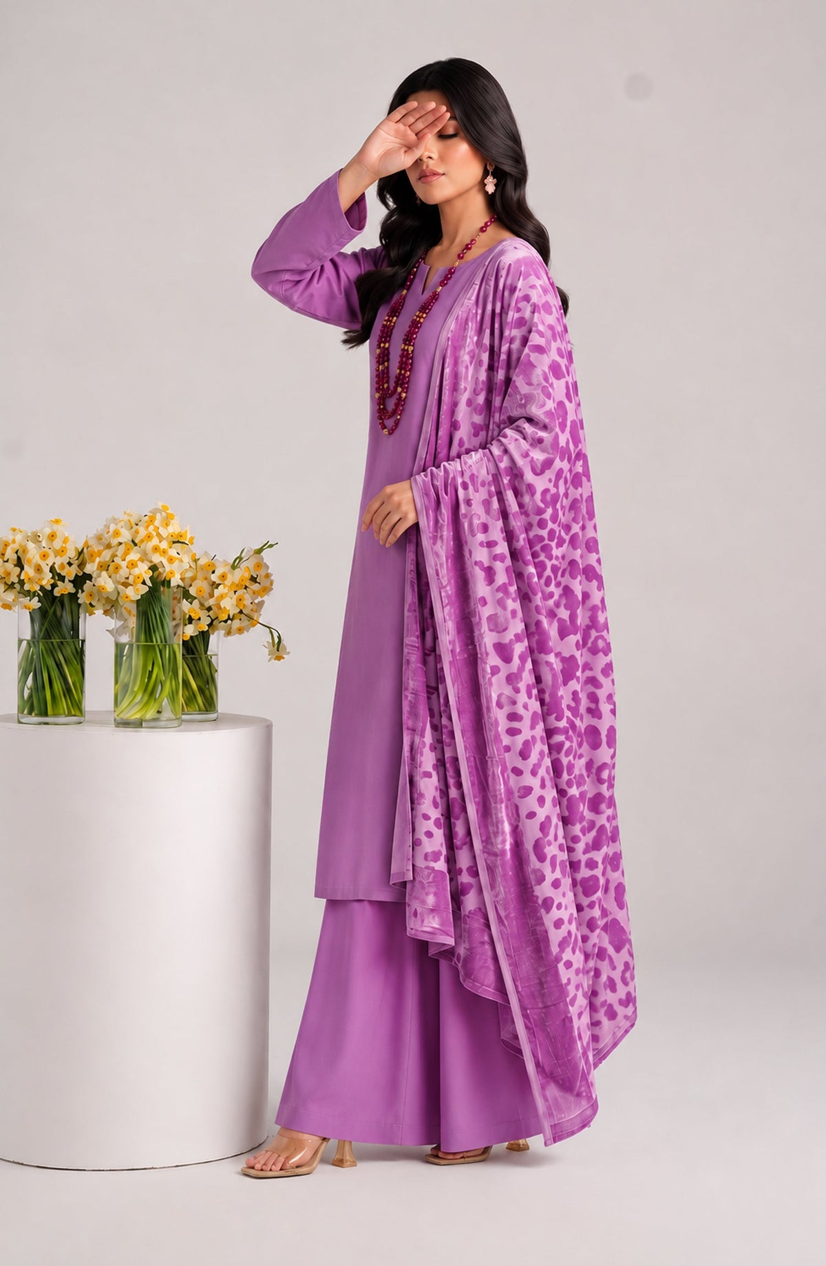 Eclat De Lilas Palachio by Amna Khadija Moonlight Unstitched 3 Piece Suit - AKED-02 - AM26EDP - Purple - Winter Collection