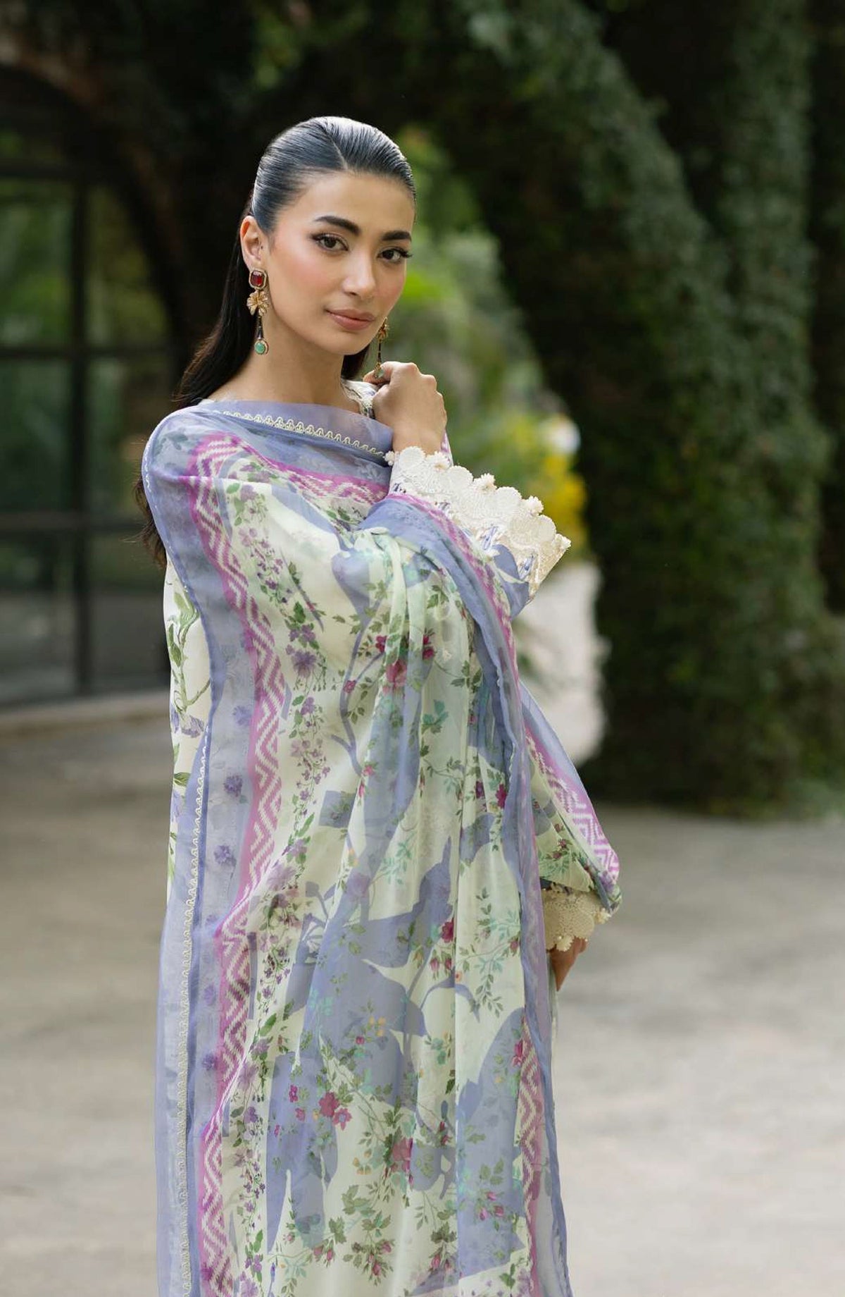 Elaf Signature Embroidered Lawn Unstitched 3 Piece Suit - ESG-3B - EL26NTR - Green - Summer Collection