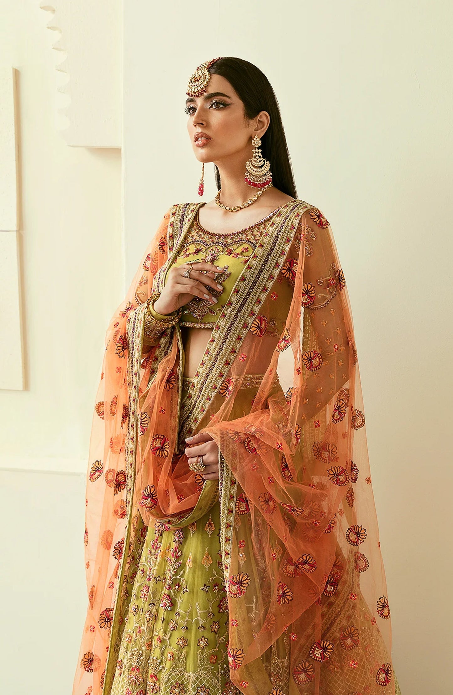 Elinor by Akbar Aslam Luxury Embroidered Net Unstitched 3 Piece Suit - Makira - AKA25ELN - Dhani - Festive Collection