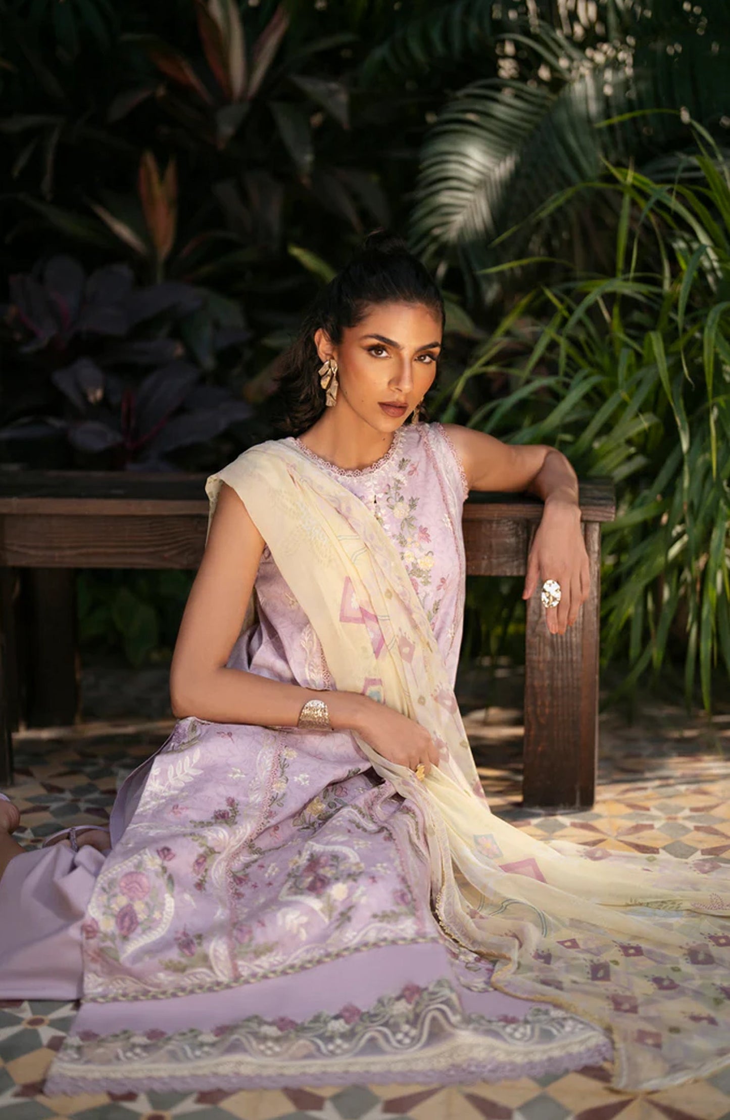 Florent Luxury Embroidered Lawn Unstitched 3 Piece Suit - FEL-3A - FL26DT - Pink - Eid Collection