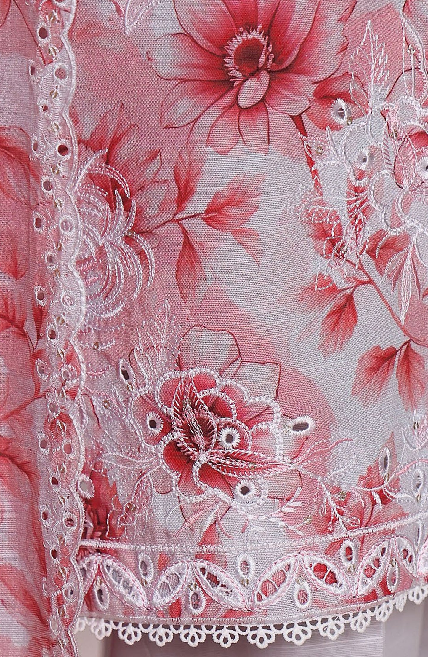HZ Premium Embroidered Khaddar Unstitched 3 Piece Suit - PKE-3024 - HZ25MIUM - Crimson Aura - Winter Collection