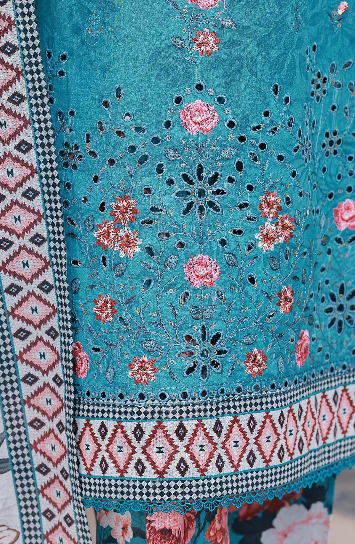 HZ Textiles Elegant Embroidered Lawn Unstitched 3 Piece Suit - Design-04 - HZ26ELGN - Green - Summer Collection