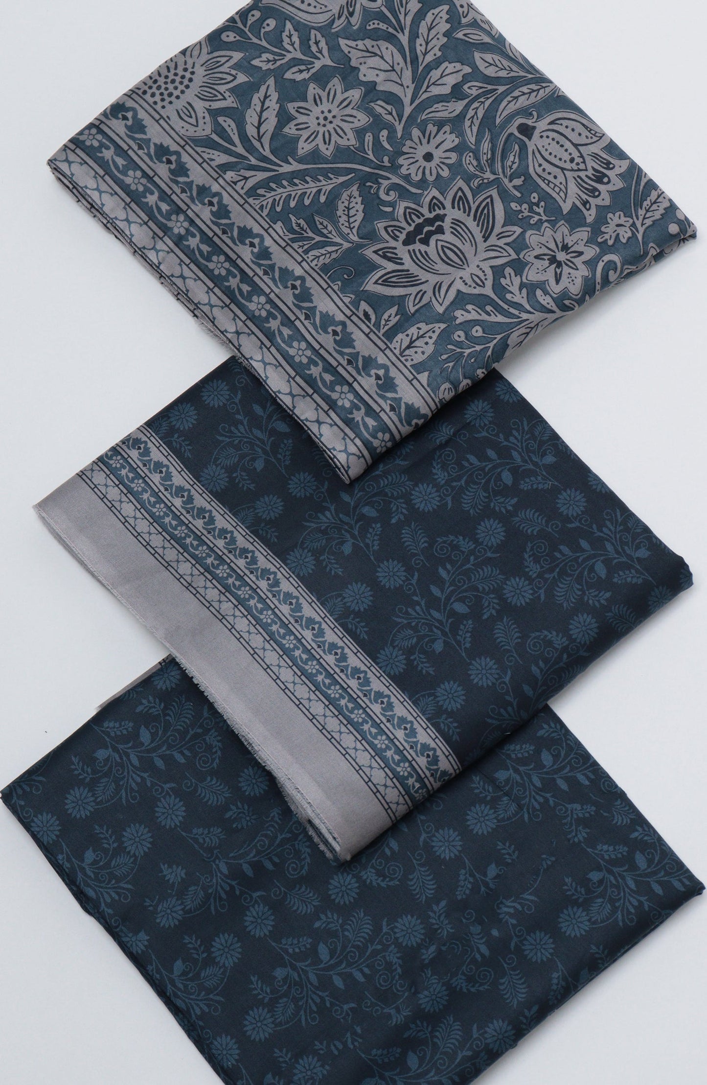 HZ Printed Cambric Unstitched 3 Piece Suit - D-01 - HZ26CMO - Blue - Summer Collection