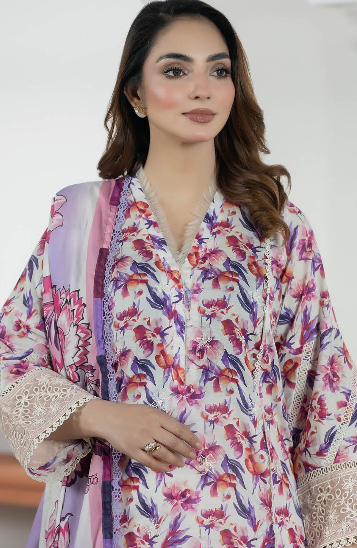 Hayat by Johra Embroidered Lawn Unstitched 3 Piece Suit - JS-55 - JH26HYT - Purple - Summer Collection