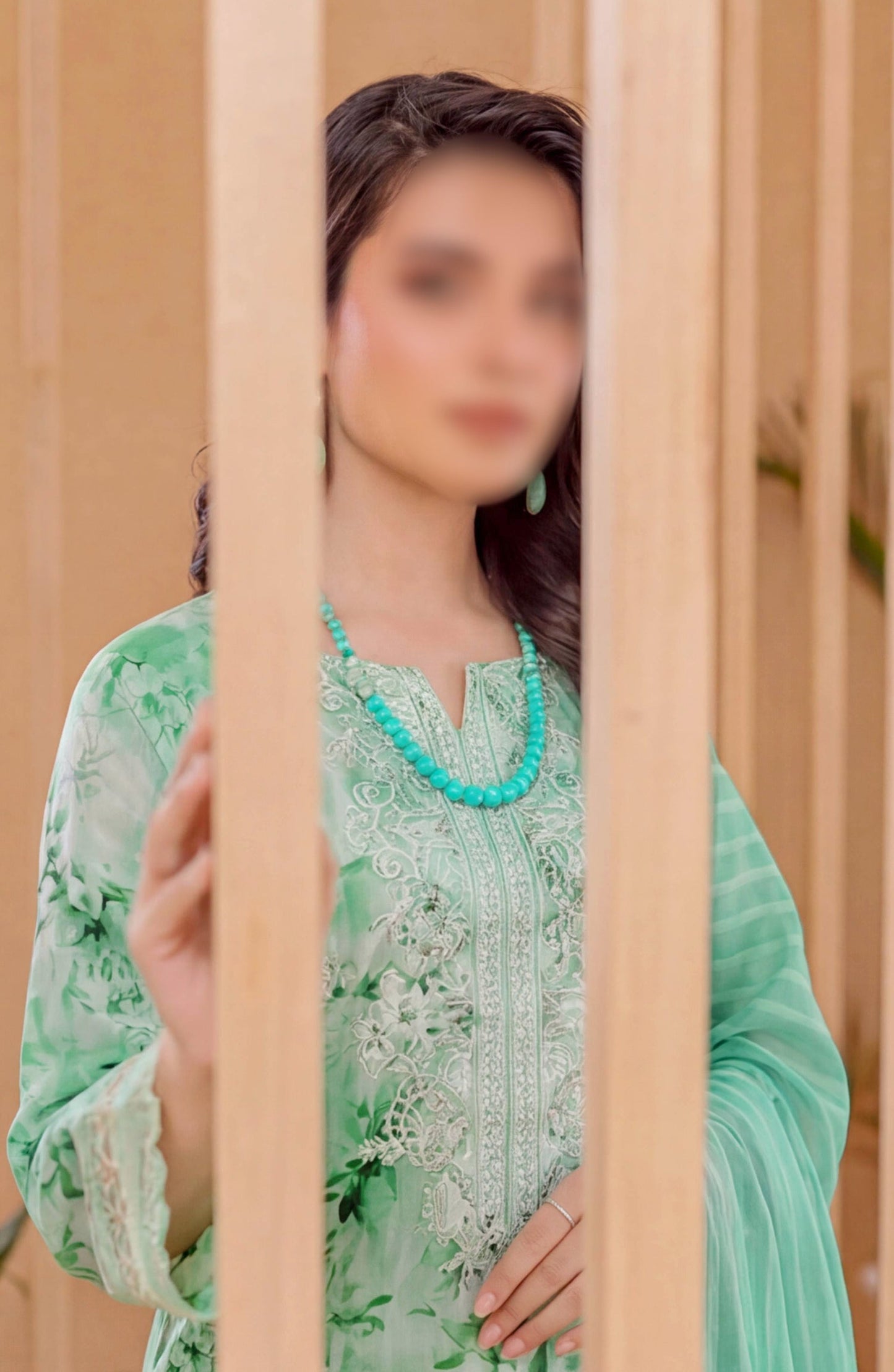 Heritage by Al Karim Embroidered Lawn Unstitched 3 Piece Suit - D-08 - AK26HRT - Green - Summer Collection