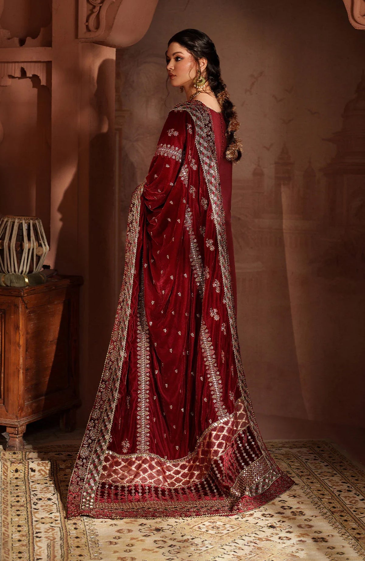 Iznik Raagni Formals Embroidered Raw Silk Unstitched 3 Piece Suit - IV-56 - IZN25RGN - Red - Winter Collection