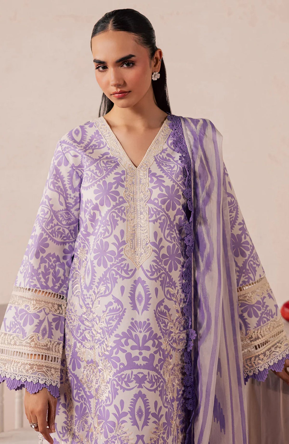Jahaan by Mahnur Embroidered Lawn Unstitched 3 Piece Suit - MJ-10 - MH26JHN - Purple - Summer Collection