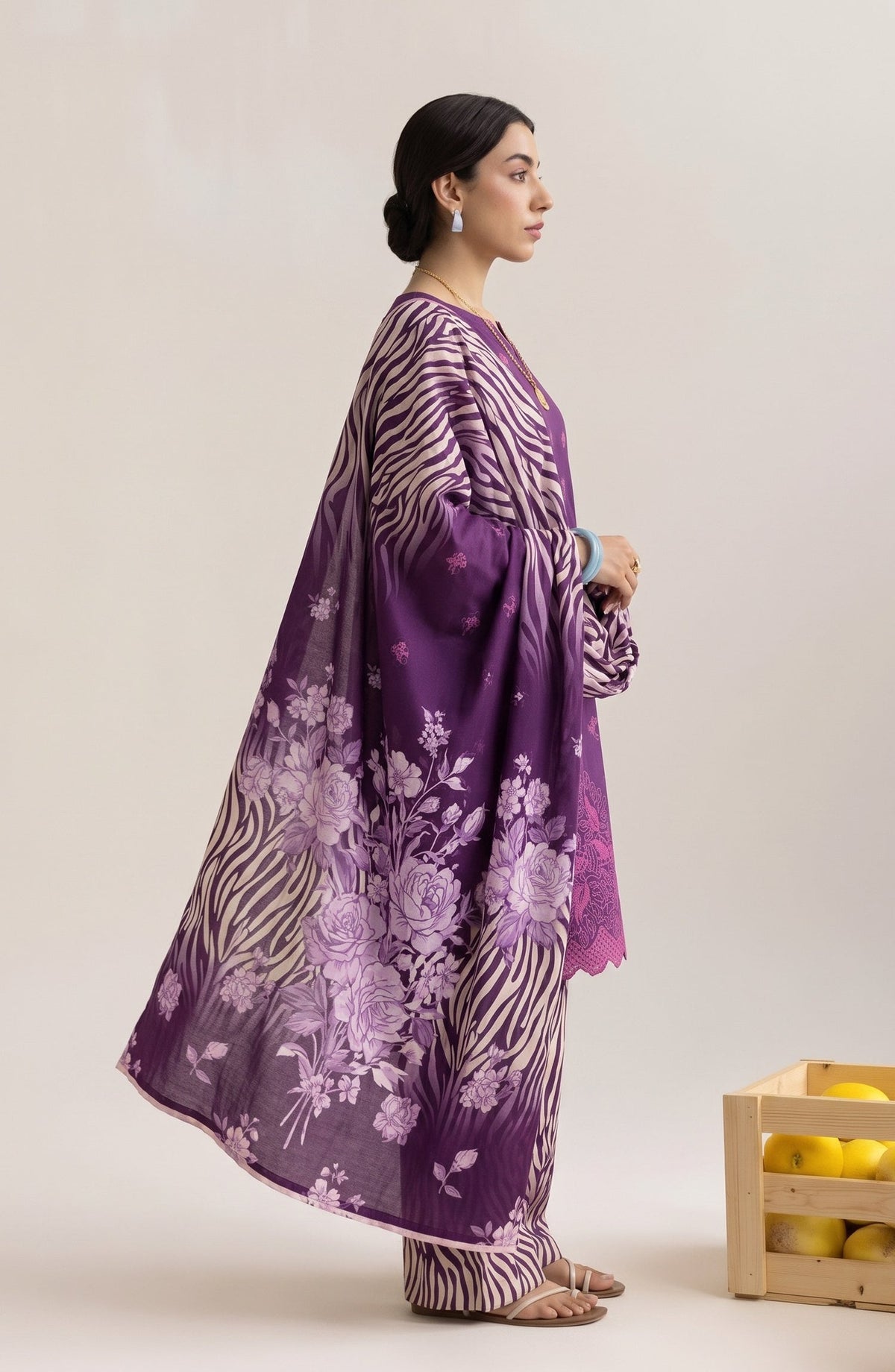 Jeem by Chikankari Khaddar Unstitched 3 Piece Suit - D-03 - AK26KJ - Purple - Winter Collection