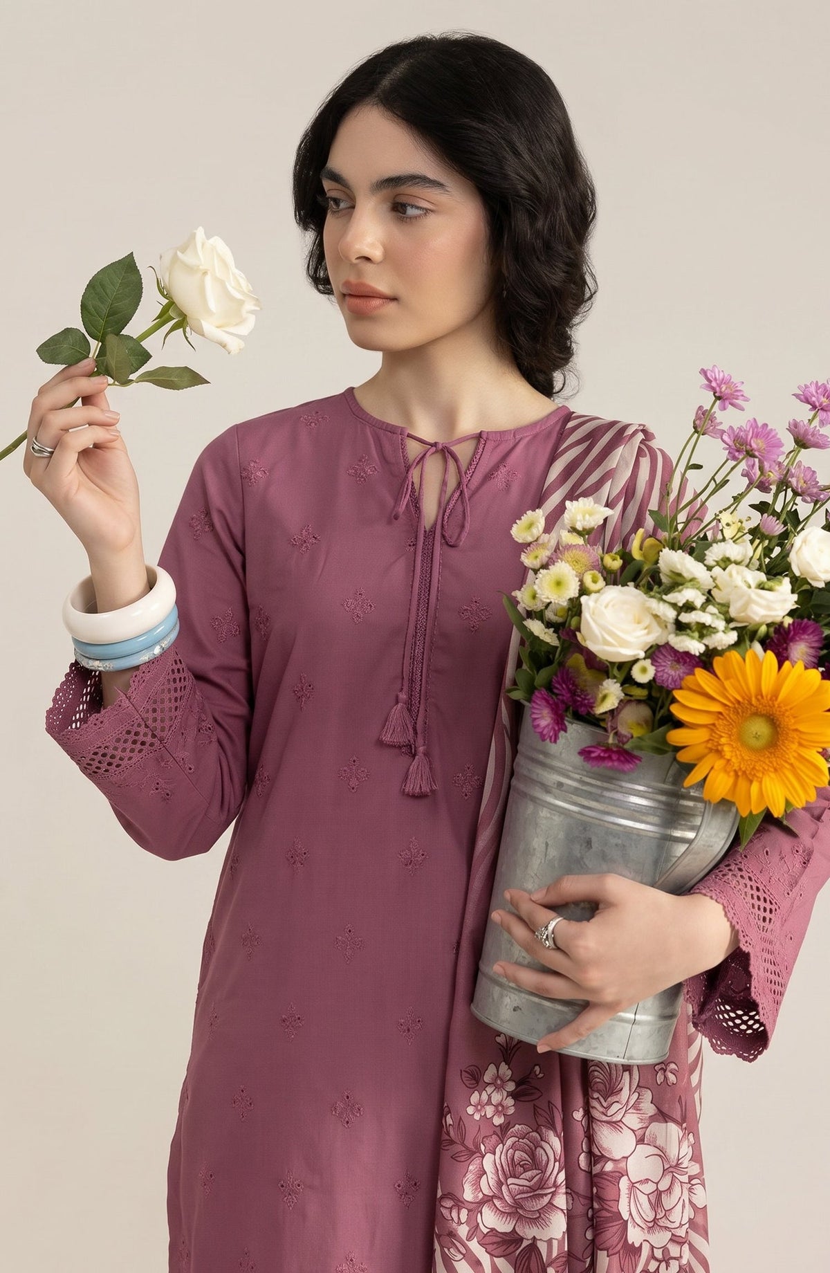 Jeem by Chikankari Khaddar Unstitched 3 Piece Suit - D-05 - AK26KJ - Pink - Winter Collection