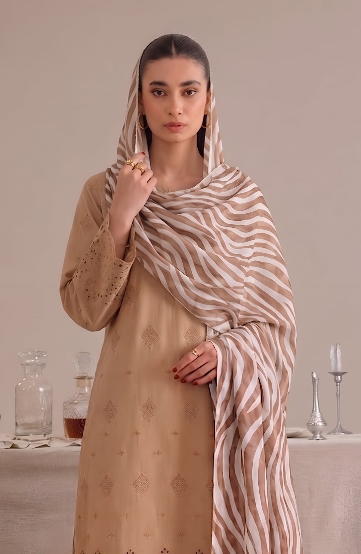 Jeem by Chikankari Lawn Unstitched 3 Piece Suit - D-08 - AK26MLW - Fawn - Summer Collection