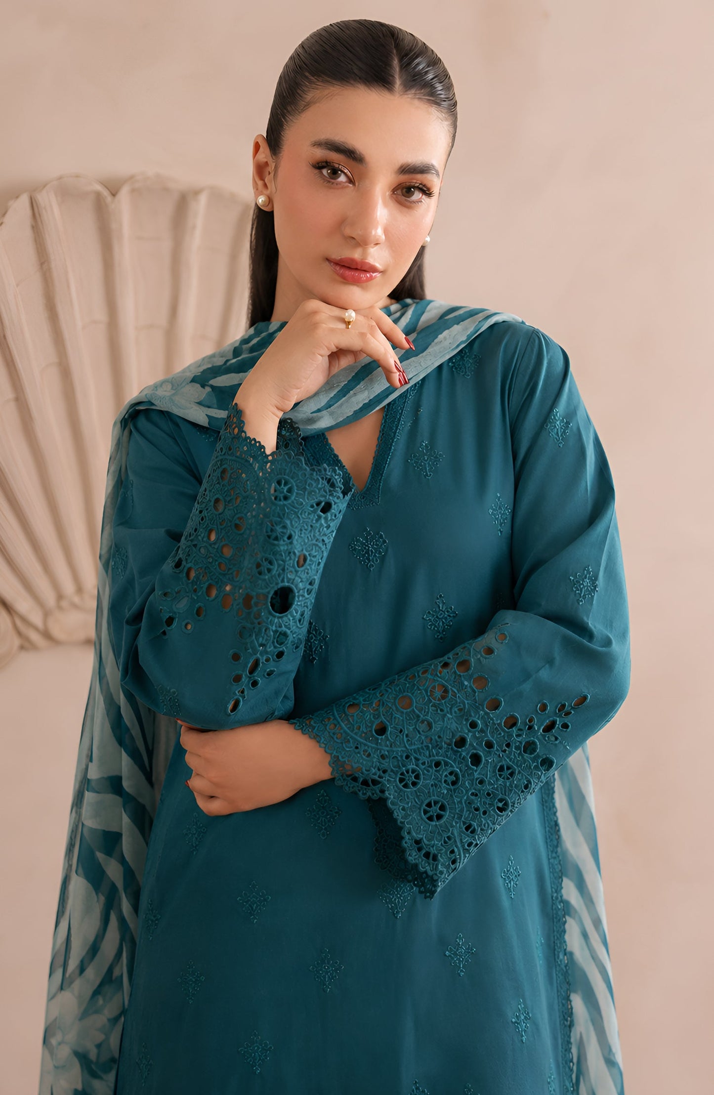 Jeem by Chikankari Lawn Unstitched 3 Piece Suit - D-05 - AK26MLW - Ferozi - Summer Collection