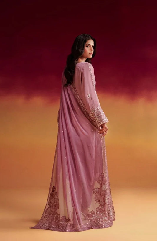 Jhilmil by Embroidered Silk Stitched 3 Piece Suit - SIPO VX-199 - AK26JHL - Pink - Festive Collection