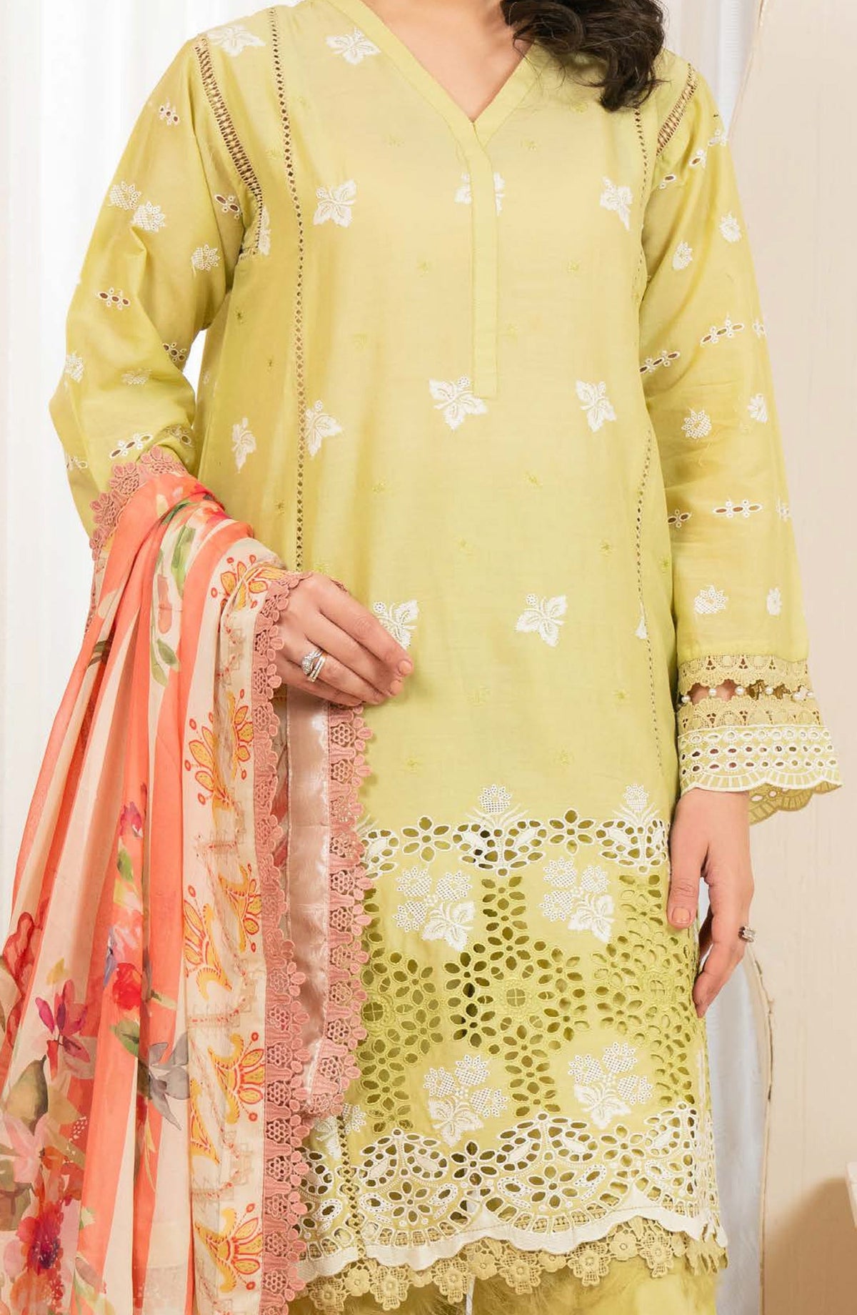 Kaashvi by Johra Embroidered Chikankari Lawn Unstitched 3 Piece Suit - JS-134 - JH26KVI - Dhani - Summer Collection