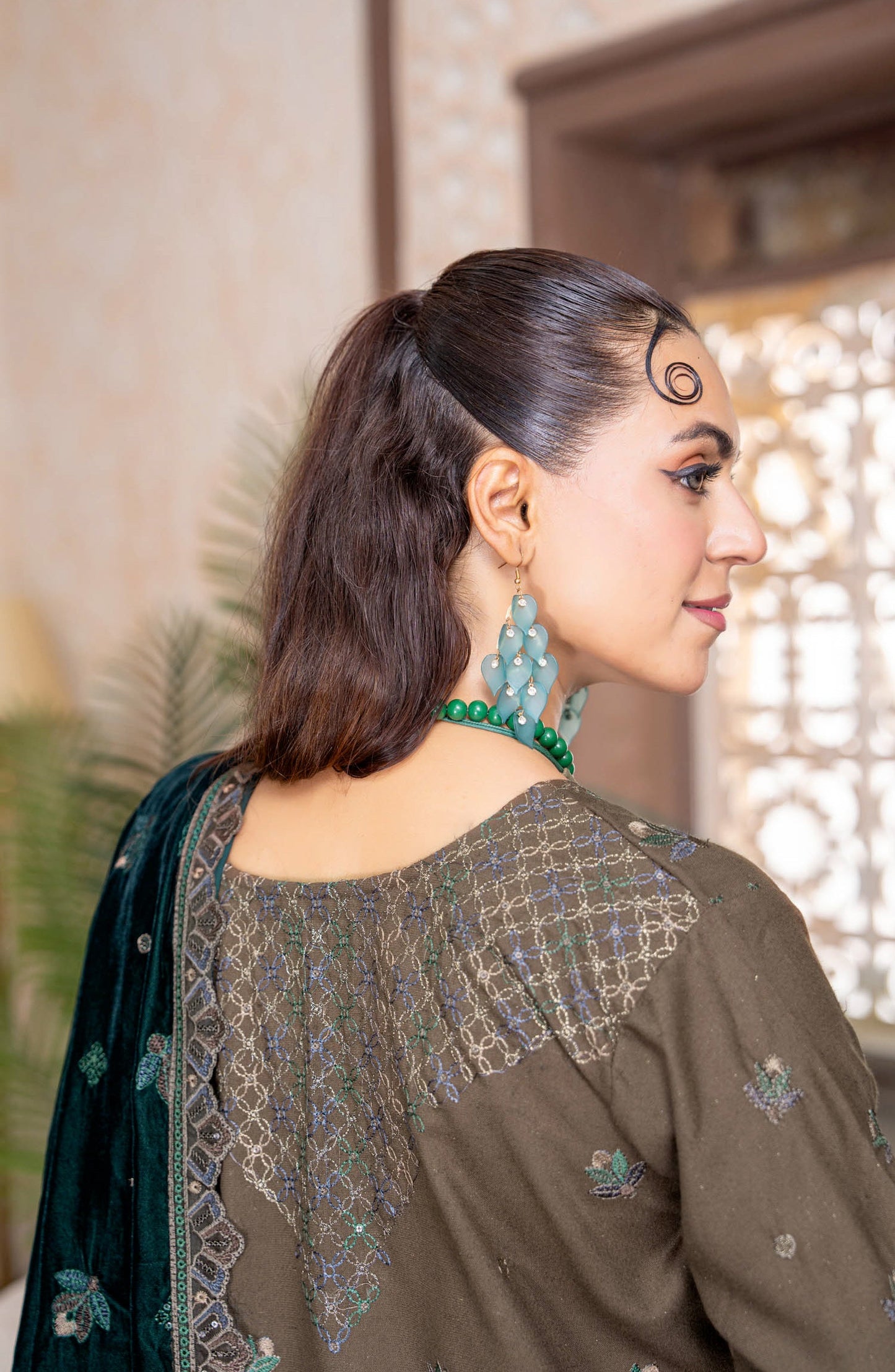 Kahani by Riaz Arts Embroidered Peach Unstitched 3 Piece Suit - D-04 - RA26KNI - Green - Premium Collection