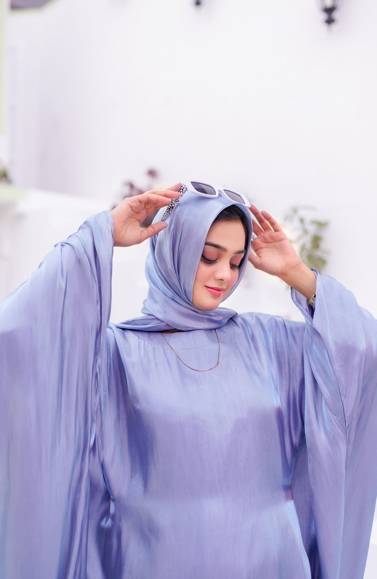 La Khilaba Festive Wear Printed Lava Silk - Lustrous Kaftan Set Abaya - LKH25FSW - Abaya Collection