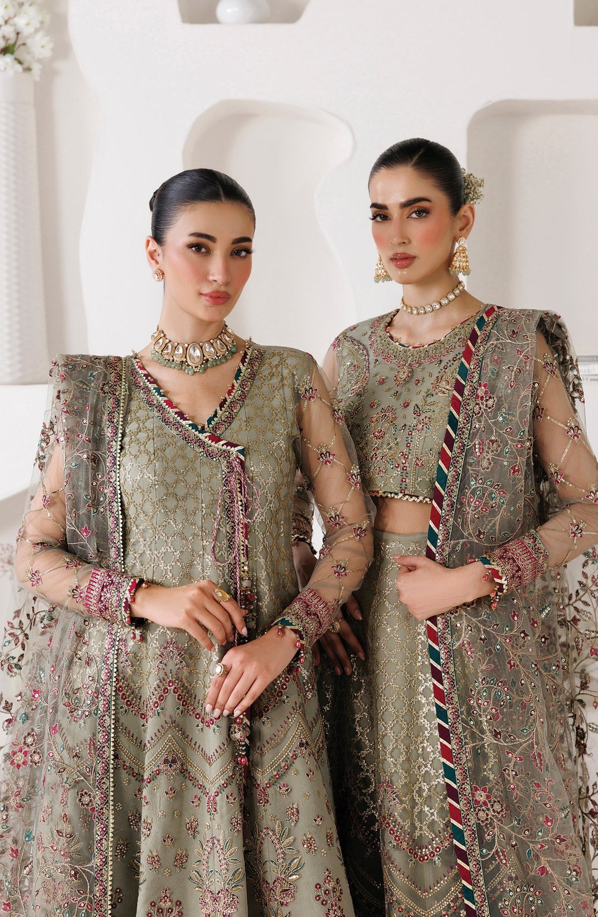 La Ruhe by Alizeh Embroidered Net Unstitched 3 Piece Suit - 07 Grace - ALZ26LRH - Green - Festive Collection