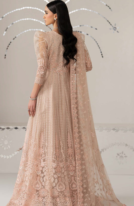 Lavish Shehnai Embroidered Organza Unstitched 3 Piece Suit - D6 Meher - LP26SHN - Pink - Festive Collection
