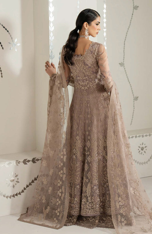 Lavish Shehnai Embroidered Organza Unstitched 3 Piece Suit - D7 Mahveen - LP26SHN - Beige - Festive Collection