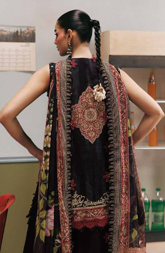 M. Basics Embroidered Slub Khaddar Unstitched 3 Piece Suit - D05B - MB26AST - Black - Winter Collection