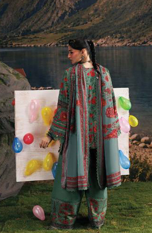 M. Basics Embroidered Slub Khaddar Unstitched 3 Piece Suit - D06A - MB26AST - Green - Winter Collection