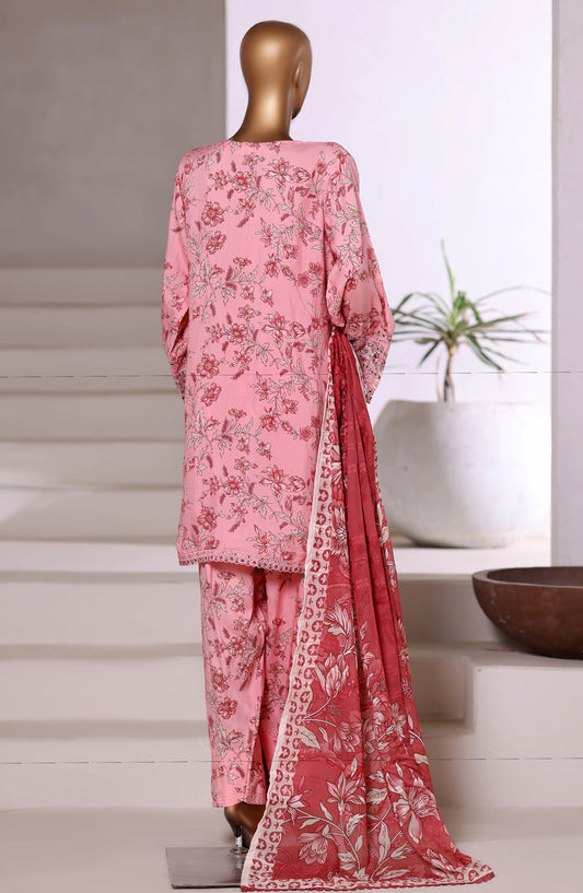 Malika by Sadabahar Embroidered Viscose Stitched 3 Piece Suit - D-02 - SBD25VSHI - Pink - Winter Collection