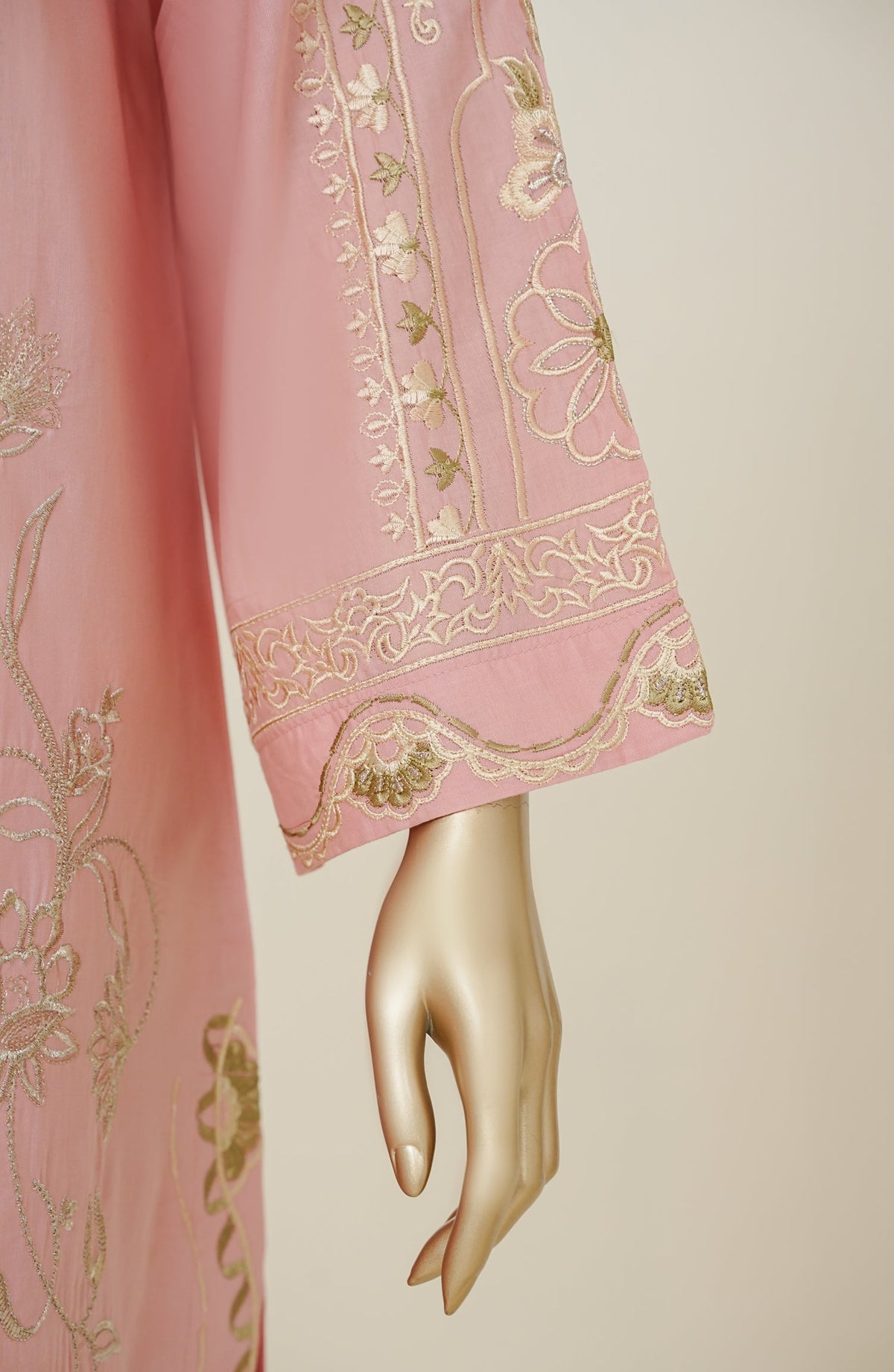 Mano Momal by Amna Khadija Embroidered Cotton Lawn Stitched 2 Piece Suit - AKMM-05 - AM26OLM - Pink - Summer Collection
