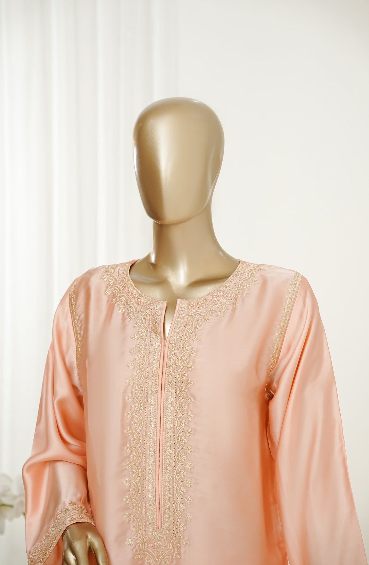 Mano Momal by Amna Khadija Embroidered Silk Stitched 2 Piece Suit - AKMM-02 - AM26OLM - Pink - Summer Collection