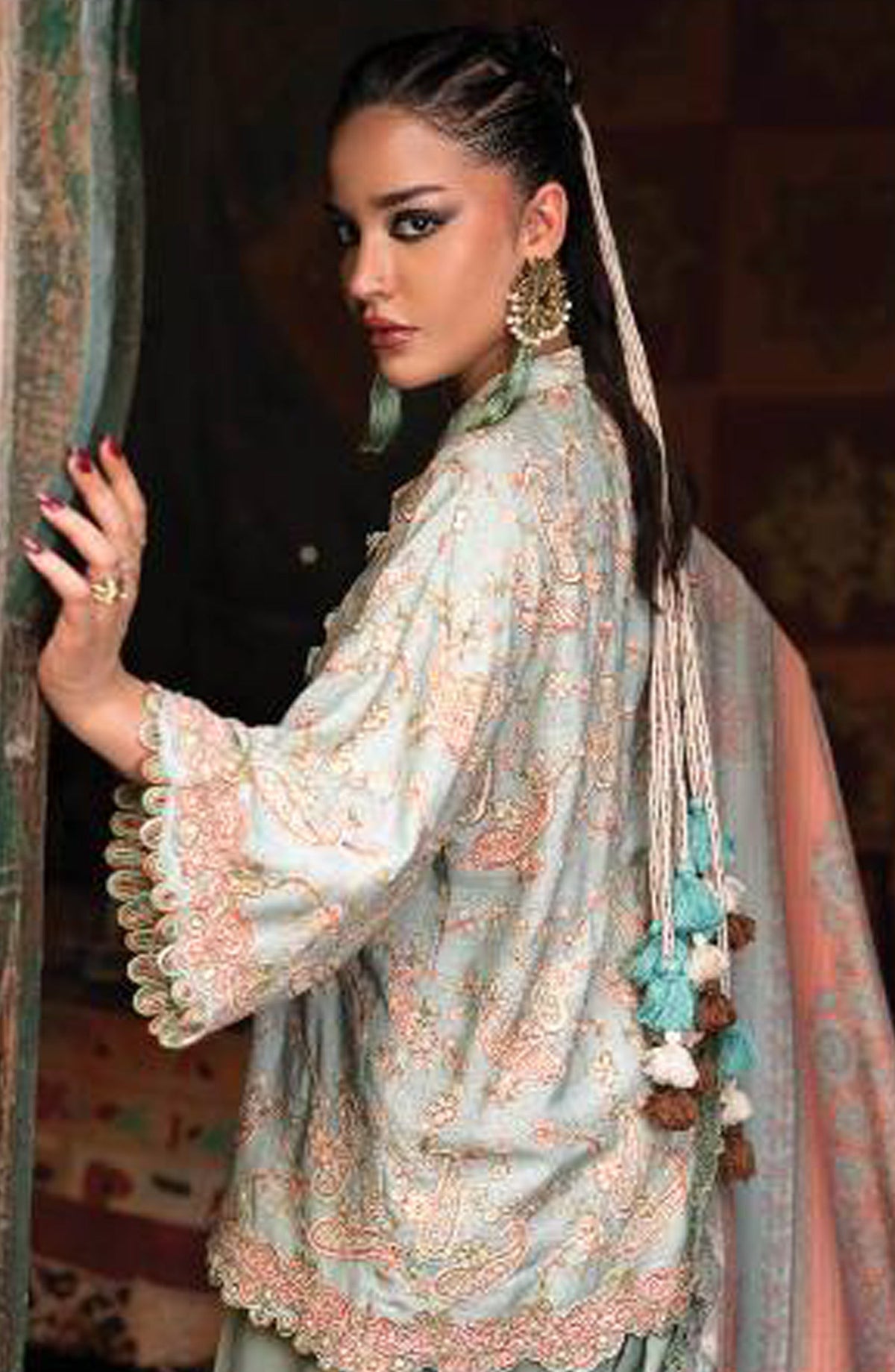 Maria B Embroidered Linen Unstitched 3 Piece Suit - D-8B - MB26SD - Green - Winter Collection