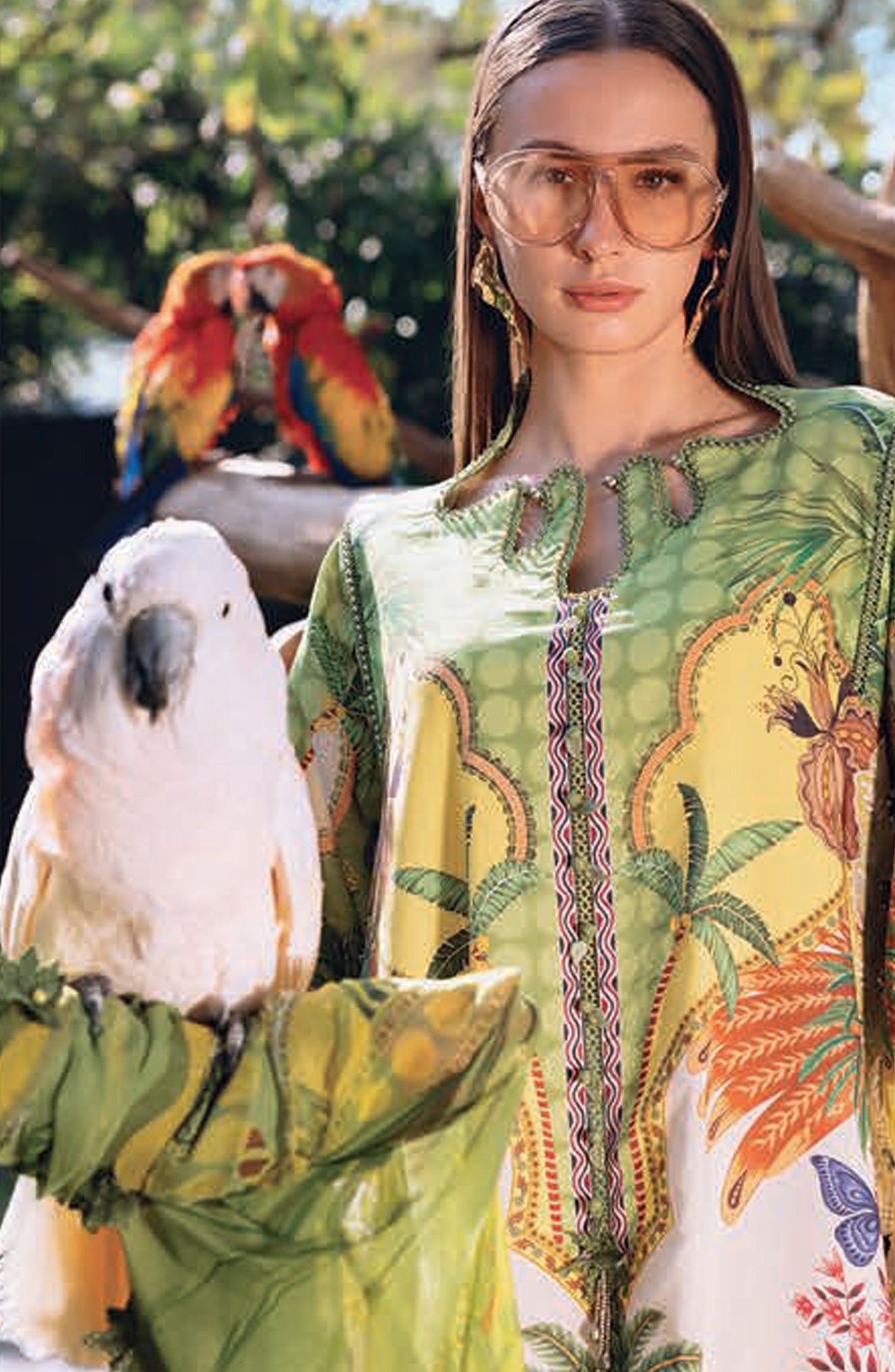 Maria B MPrints Embroidered Lawn Unstitched 3 Piece Suit - 5B - MAB26MP - Green - Spring Summer Collection