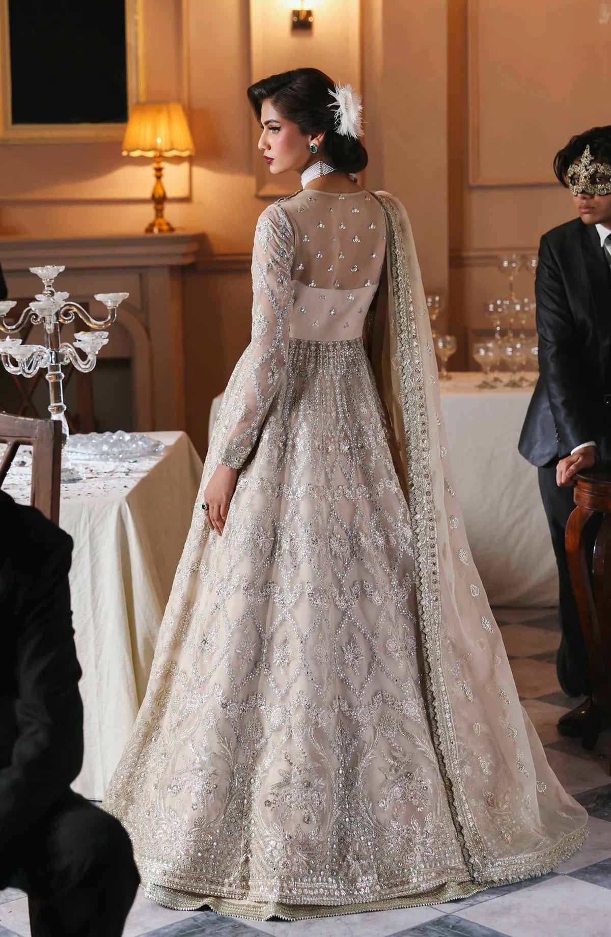 Mastani by Akbar Aslam Luxury Formals Embroidered Organza Unstitched 3 Piece Suit - Gulnisa - AKA25LFM - Light Purple - Festive Collection