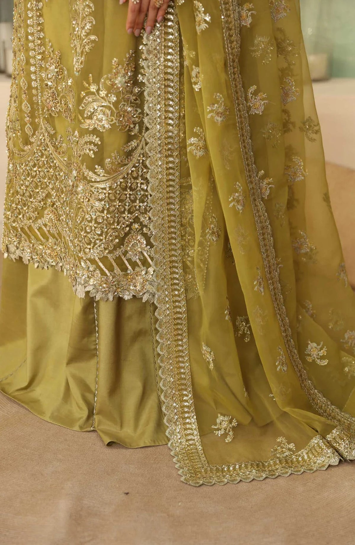 Mastani by Akbar Aslam Luxury Formals Embroidered Organza Unstitched 3 Piece Suit - Seraph - AKA25MST - Dhani - Festive Collection