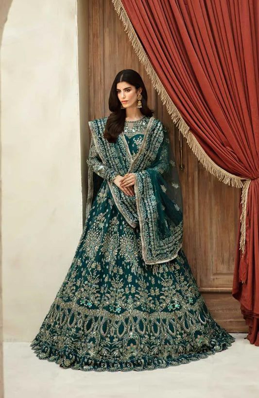 Mastani by Akbar Aslam Luxury Formals Embroidered Net Unstitched 3 Piece Suit - Luxor - AKA25MST - Green - Festive Collection