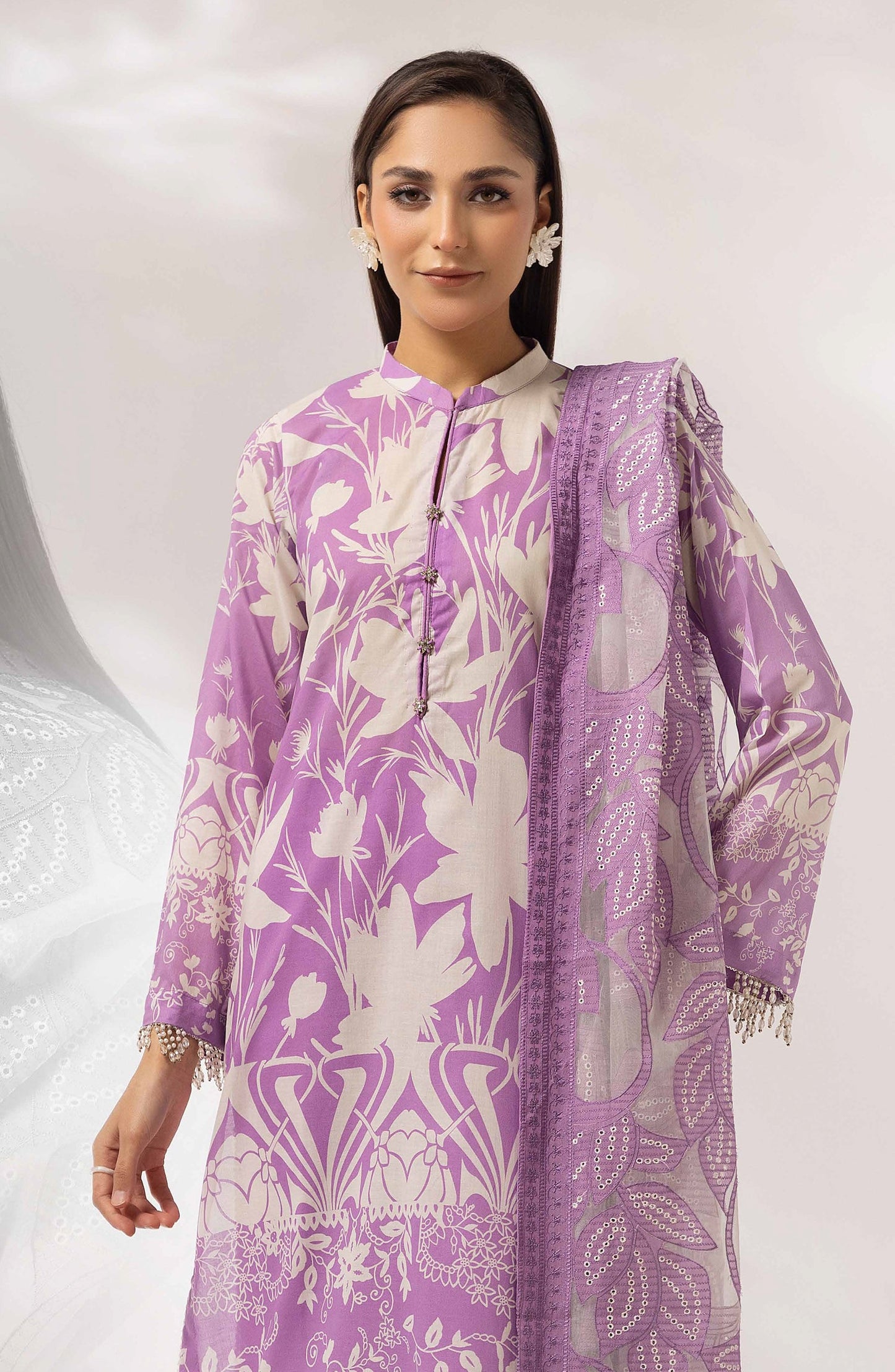 Mayanaz by Al Karim Printed & Embroidered Lawn Unstitched 3 Piece Suit - MN-09 - AK26MYN - Purple - Summer Collection