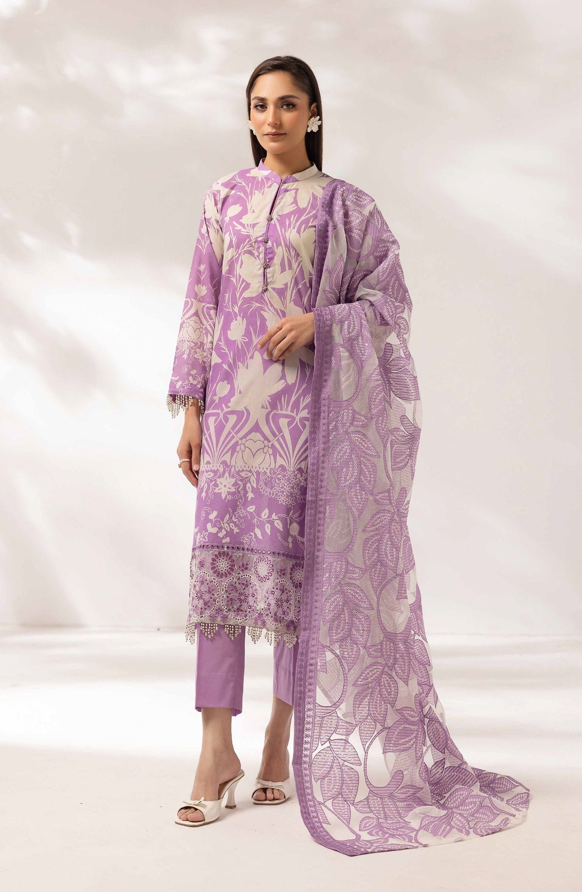 Mayanaz by Printed & Embroidered Lawn Unstitched 3 Piece Suit - MN-09 - AK26MYN - Purple - Summer Collection