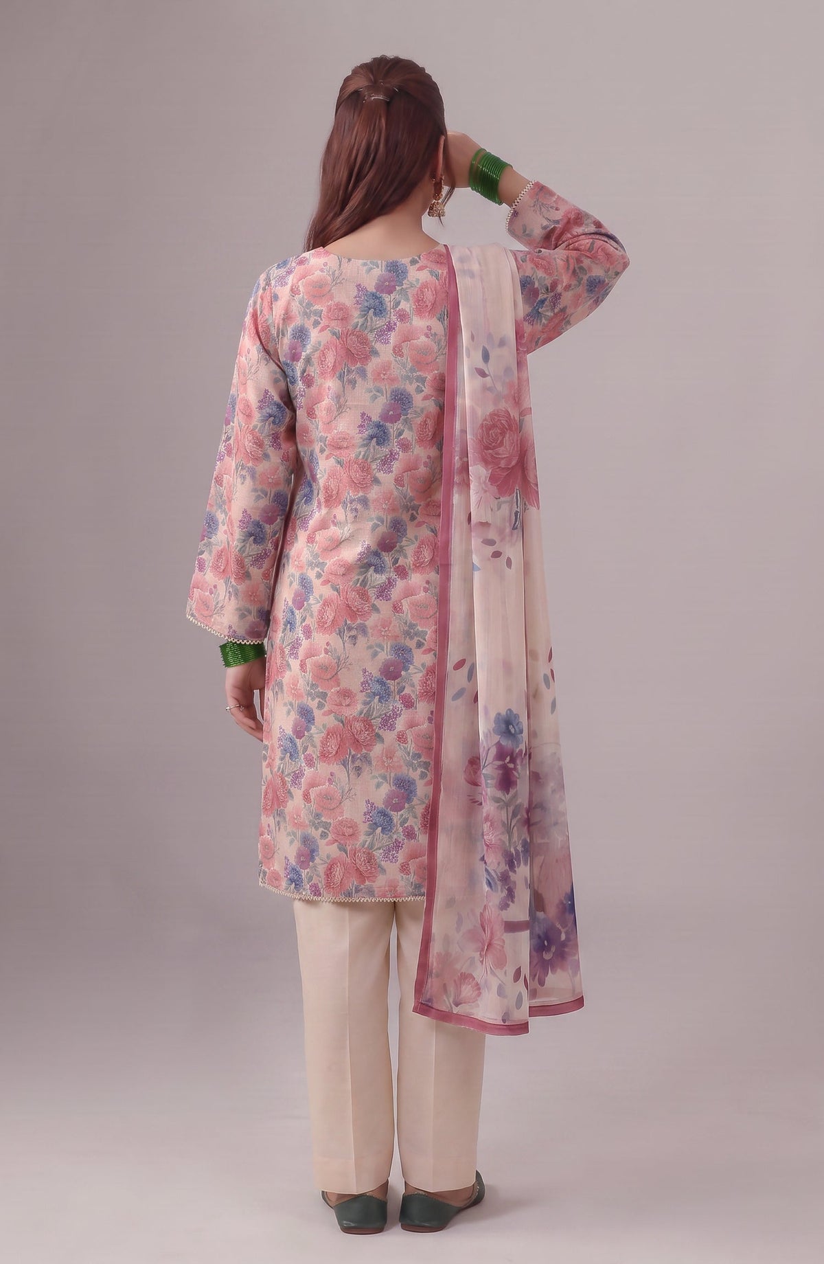 Me & She ki Dosti by Amna Khadija Printed Lawn Stitched 3 Piece Suit - AKMS-06 - AM26DST - Pink - Summer Collection