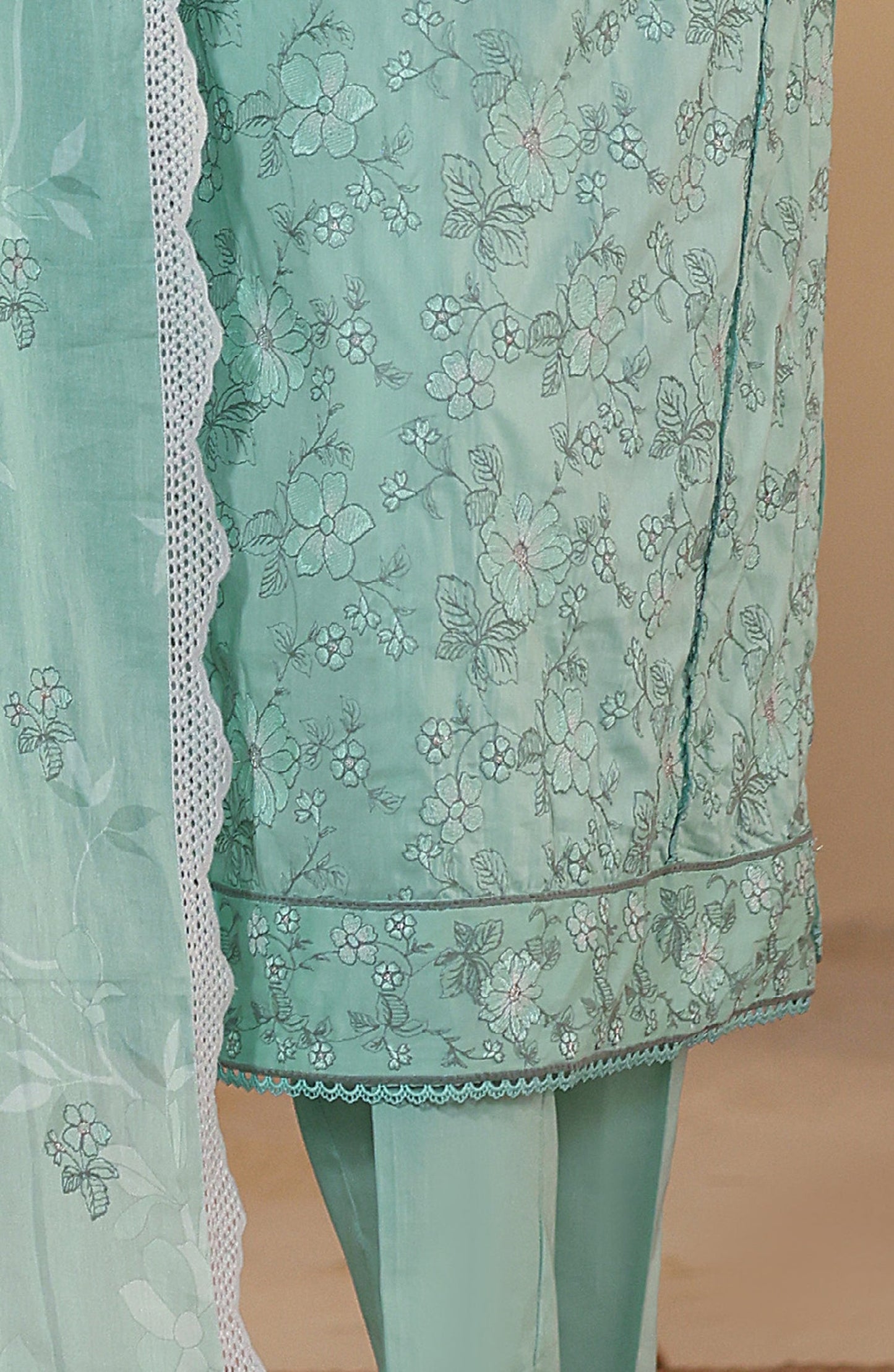 Meeras by HZ Textile Embroidered Lawn Unstitched 3 Piece Suit - D-09 - HZ26MERS - Blue - Summer Collection