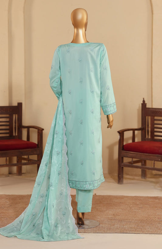 Meeras by HZ Textile Embroidered Lawn Unstitched 3 Piece Suit - D-09 - HZ26MERS - Blue - Summer Collection