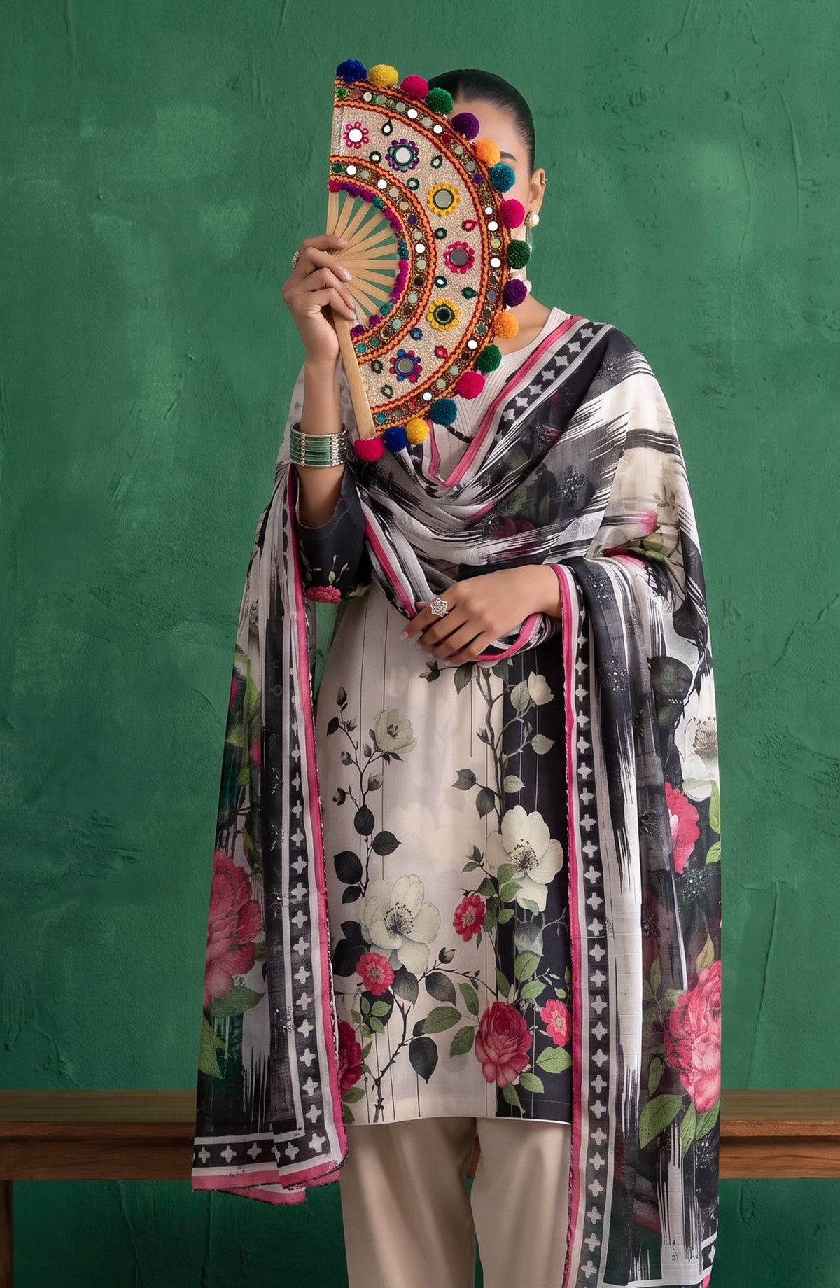 Mehar by Amna Khadija Embroidered Cotton Stitched 3 Piece Suit - AKM-08 - AM26MHER - White - Summer Collection