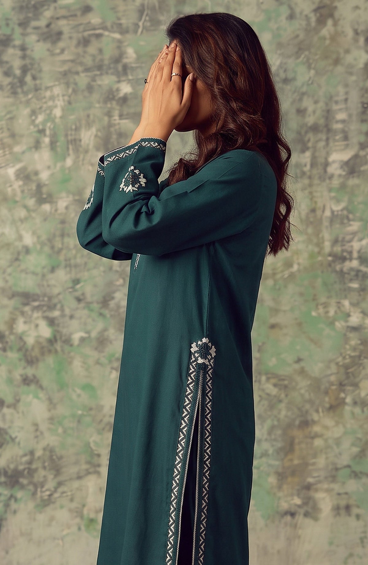 Miras by Amna Khadija Embroidered Cotton Stitched 2 Piece Co-ord Set - AKM-04 - AM26MRAS - Green - Summer Collection