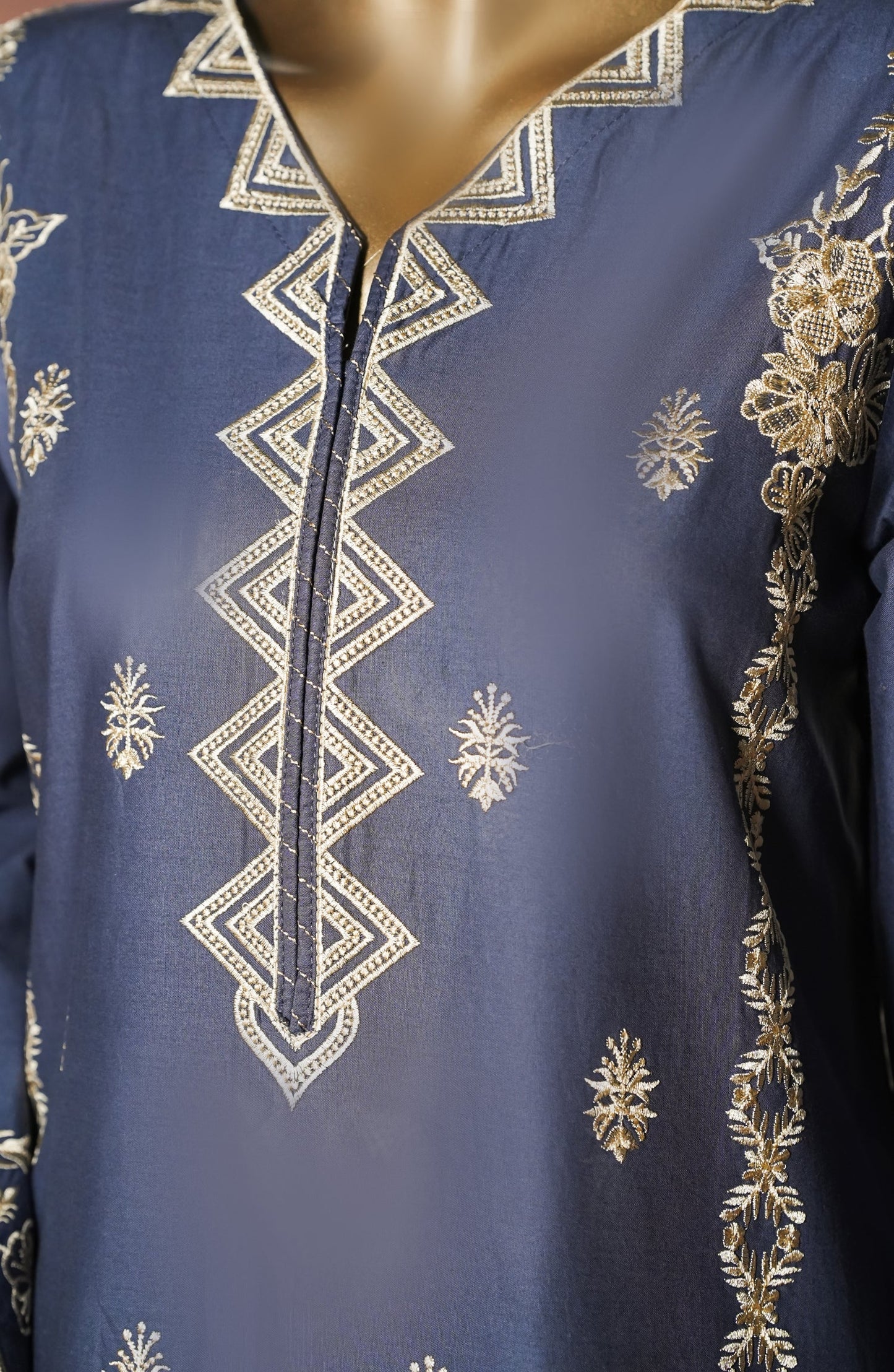 Miss Cotton by Amna Khadija Embroidered Cotton Lawn Stitched 2 Piece Suit - AKMC-02 - AKP26MCT - Blue - Summer Collection