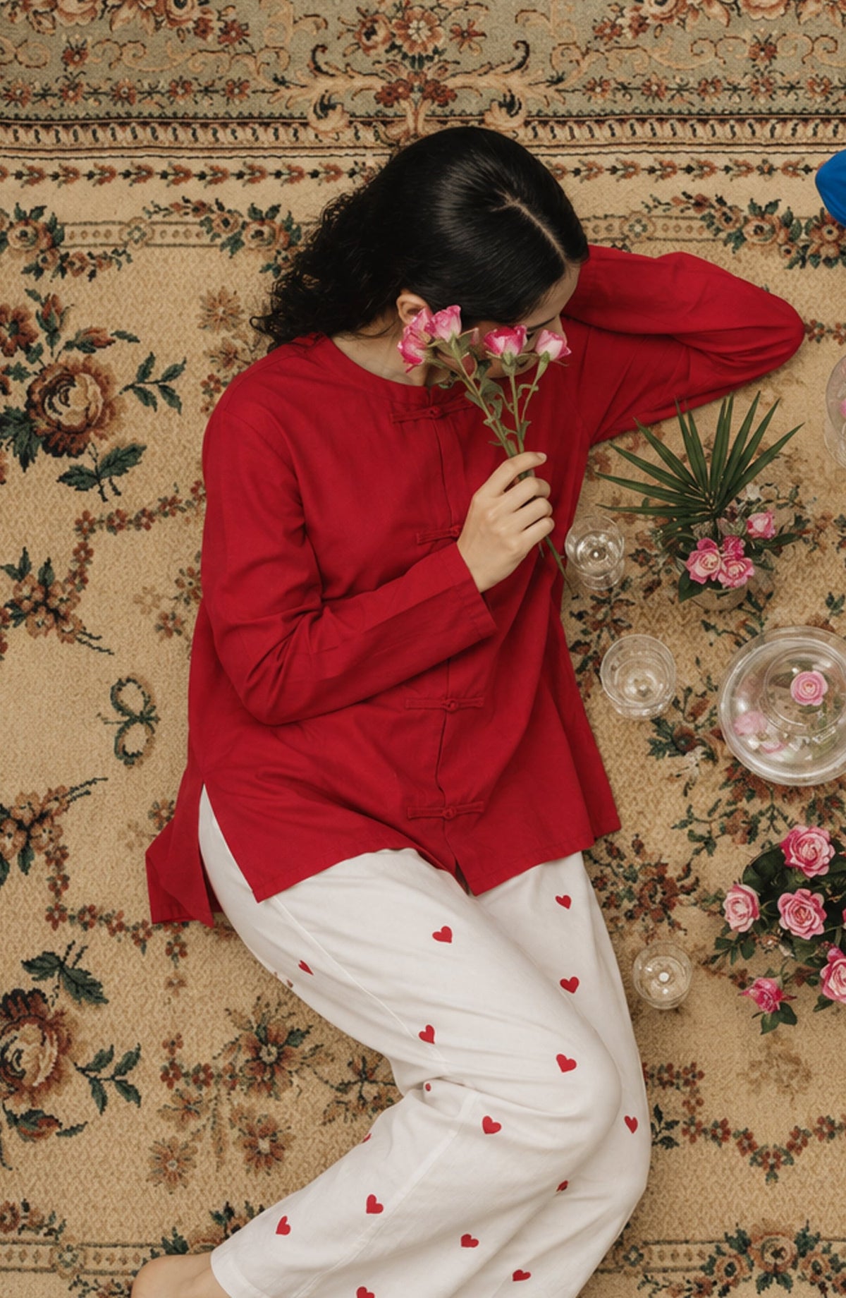 Mohabbat ki Kahani by Amna Khadija Embroidered Cotton Stitched 2 Piece Co-ord Set - AKMKK-01 - AM26MBTK - Red - Summer Collection