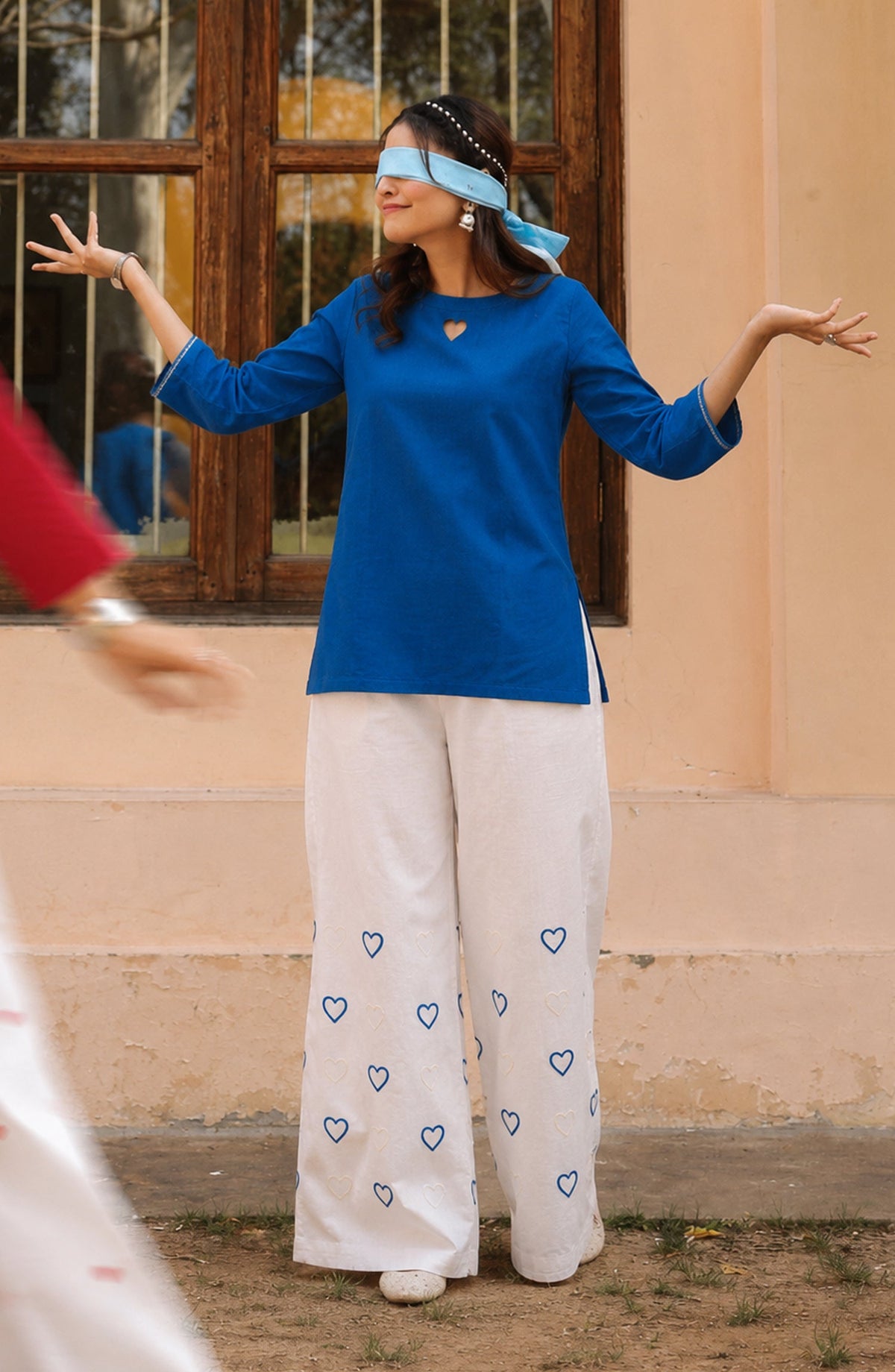 Mohabbat ki Kahani by Amna Khadija Embroidered Cotton Stitched 2 Piece Co-ord Set - AKMKK-02 - AM26MBTK - Blue - Summer Collection