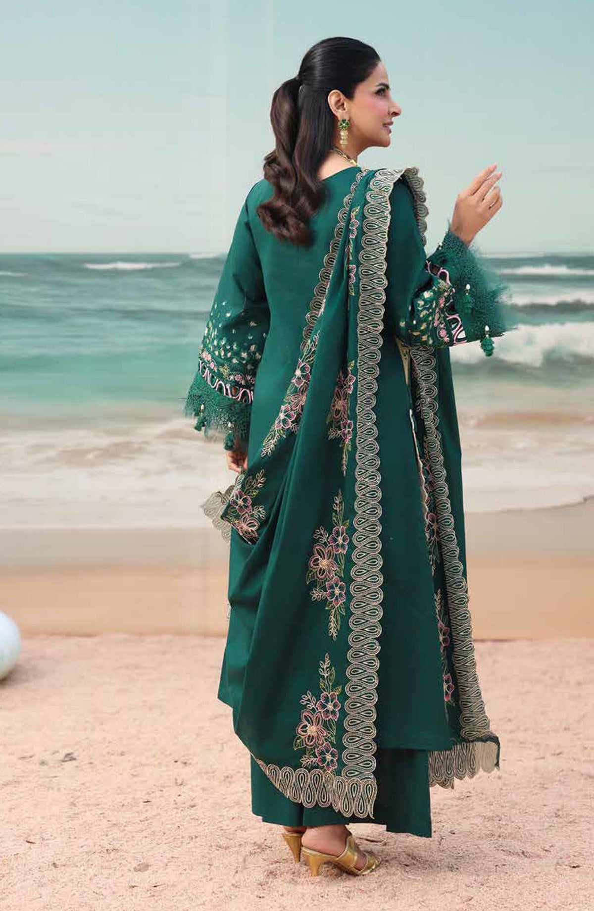 Monaco by Parishay Luxury Embroidered Lawn Unstitched 3 Piece Suit - MN-09 - PS26MNC - Green - Summer Collection