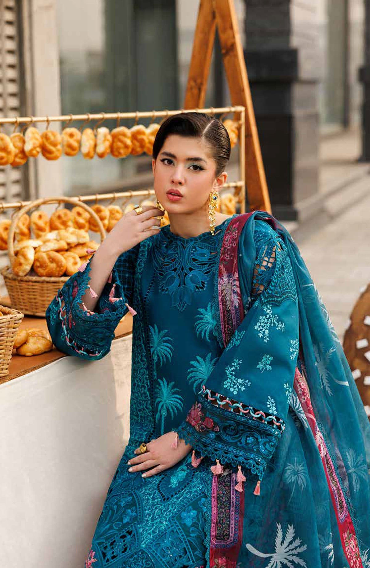 Monaco by Parishay Luxury Embroidered Lawn Unstitched 3 Piece Suit - MN-04 - PS26MNC - Blue - Summer Collection