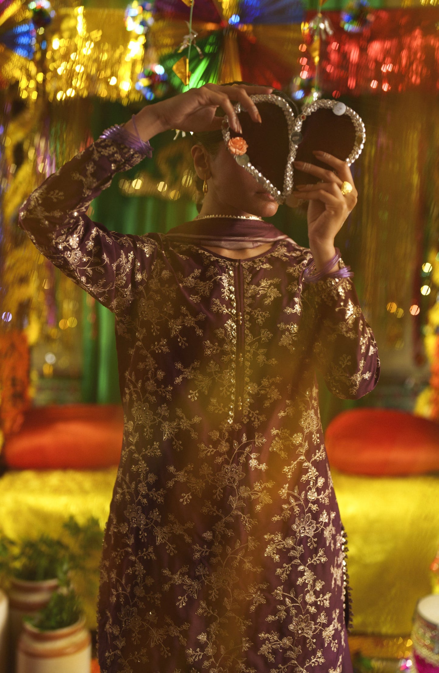 Casual Lite Mubarak Embroidered Silk Viscose Stitched 3 Piece Suit - 06 Mahgul - CL26MRK - Purple - Festive Collection